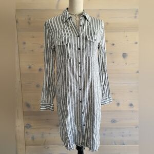 Free People Striped Shirt Dress with Frayed Bottom size XS